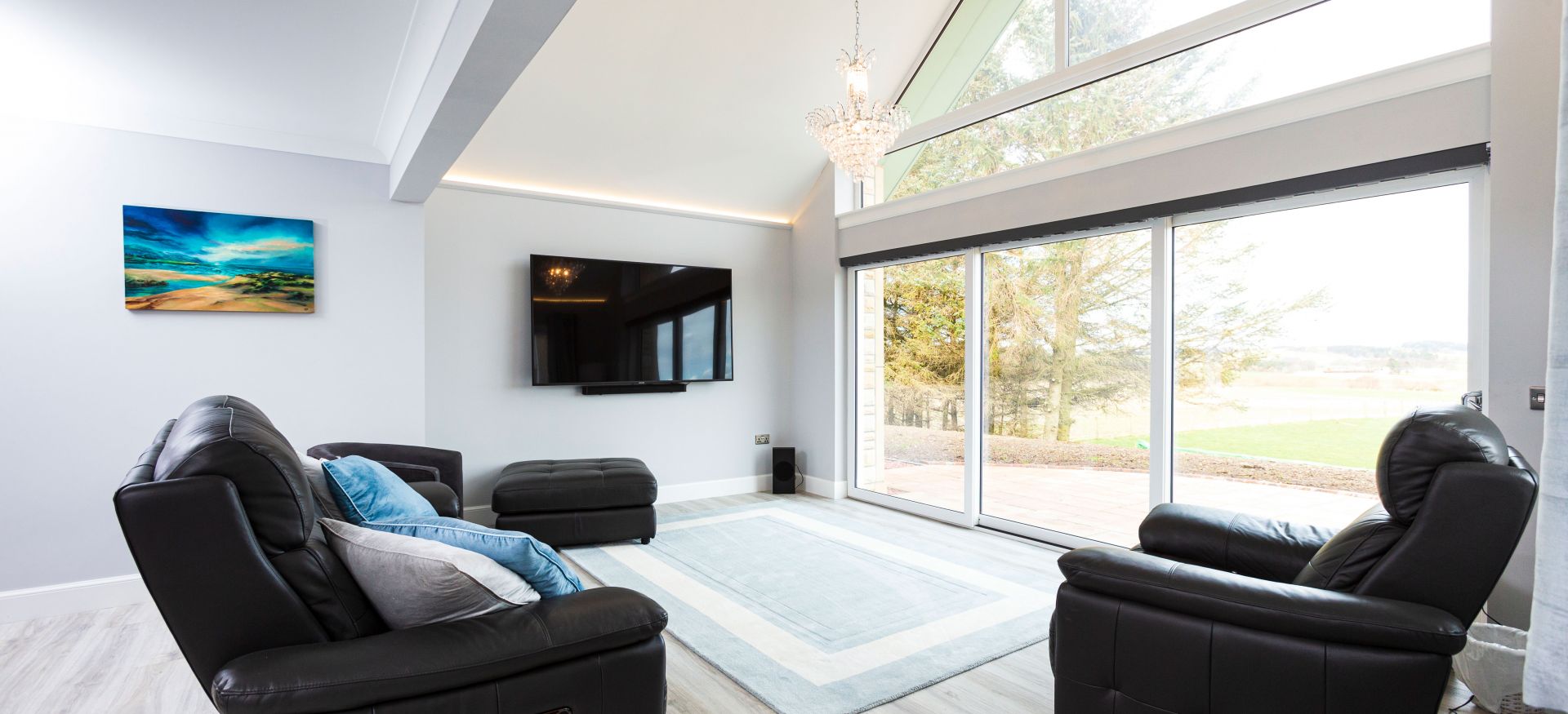Maximising the light in this living space.